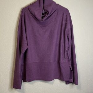 Tahari Sport Purple Textured Cowl Neck Neck Sweater Women’s 1X